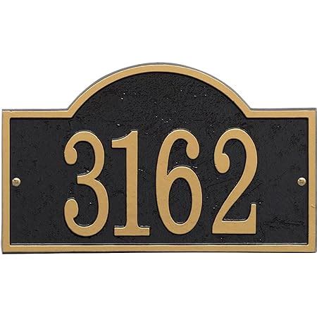 whitehall personalized cast metal rectangle custom house address plaque|Amazon.com : Whitehall Personalized Cast Metal Address .